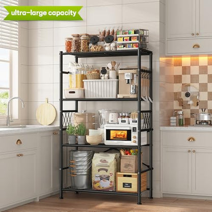 DurayLoly Wire Shelving with Hooks,Metal Shelving Units Shelf Organizer,Wobble-Free Garage Shelving with Adjustable Leveling Feet for Kitchen Pantry Laundry Bathroom Closet Dorm - size: 30" W x 12" D x 60" H (4T)