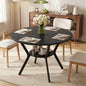 Miereirl 42.13" Round Dining Table for 4, Modern Kitchen Table with Open Storage Shelf, Wood Dining Table for Dining Room, Apartment, Small Spaces - color: Black