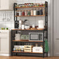 Kitchen Bakers Rack with Storage Shelves,5-Tier Free Standing Storage Shelf Rack with Hooks,Industrial Microwave Stand Shelf for Dining Room - size: without power outlet