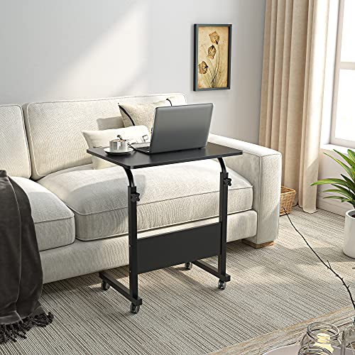 Side Table with Wheels, Home Snack Side Table with Castors Mobile End Table,Black,05#1-60BK-S8-US - color: Black, size: 23.6 inches