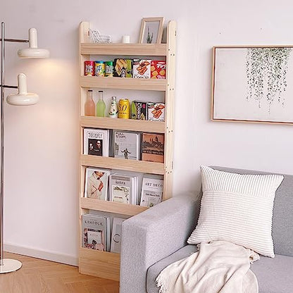 Solid Wood Bookshelf Bookcase Book Shelf Organizer for Books, Toy Storage Bookshelf Rack Wall for Kids and Adults (Width 31.5in (80CM)) - size: Width 31.5in (80CM)