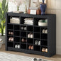 Harper & Bright Designs Sleek Design 24 Shoe Cubby Console, Modern Shoe Cabinet with Curved Base, Versatile Sideboard for Hallway, Bedroom, Living Room, Black - color: Black, size: 35''