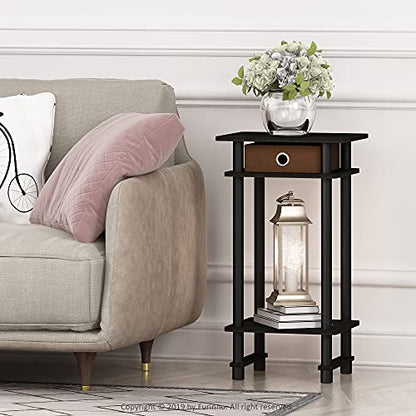 Furinno 17017 Turn-N-Tube End Table, 1-Pack, Espresso - color: Espresso/Black/Brown, size: 1-Pack
