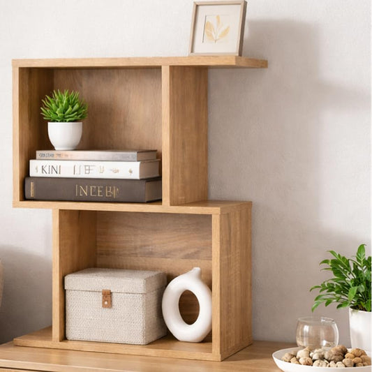 2 Cube Storage Organizer Wooden Bookshelf, 2 Cube Shelf Bookcase, Small Bookshelf Storage Organizer, 2 Cube Storage Shelf for Bedroom, Small Bookshelf for Living Room and Office (Natural, 2 Tier) - color: Natural, size: 2 Tier