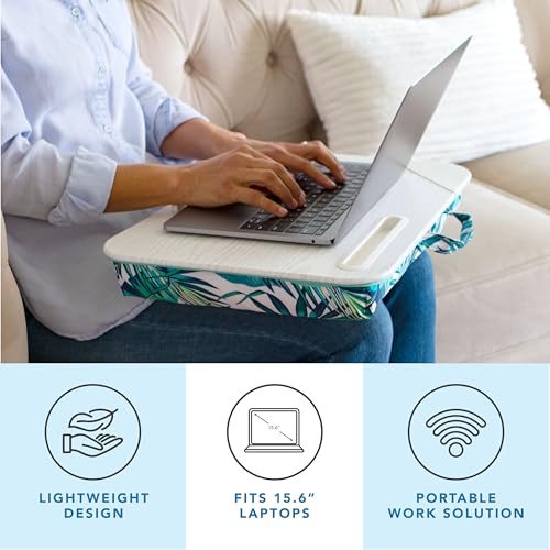 LAPGEAR Designer Lap Desk – Tropical Palm Leaves, Fits 15.6” Laptops - color: Palm Leaves, size: Single Lap Desk