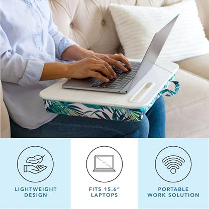 LAPGEAR Designer Lap Desk – Tropical Palm Leaves, Fits 15.6” Laptops - color: Palm Leaves, size: Single Lap Desk