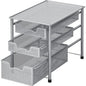 Simple Houseware Stackable 3 Tier Sliding Basket Organizer Drawer, Silver - color: Silver, size: 3-Tier