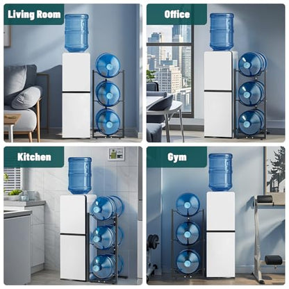 MYLOLF 5 Gallon Water Jug Holder : 4 Tier Water Jug Stand Holder for 5 Gallon Water Dispenser- 5 Gal Water Bottle Storage Rack Organizer for Home Kitchen Garage (3 Tier) - size: 3 Tier