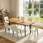 Extendable Dining Table Set for 6 to 8 People, 63" to 78.7" Modern Kitchen Table Set with 6 Leather Chairs, MDF Dining Room Table and Chairs with Removable Extension Leaf (Walnut Table+White Chairs) - color: 63'' - 78.7'' Walnut Table+6 Beige Chairs