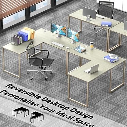 SHW Mission 55 x 60 Inches L-Shape Home Office Computer Desk, Maple - color: Maple, size: 55-Inch L-Shaped