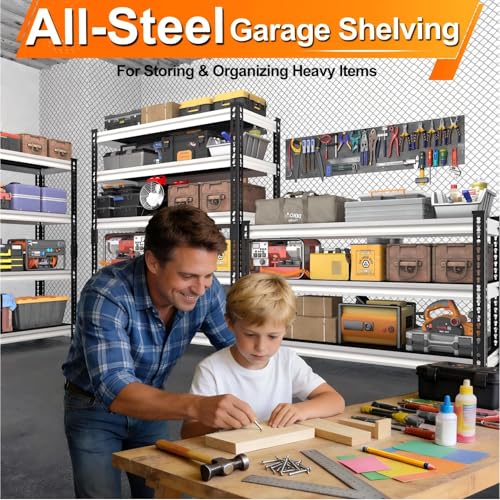 Utility Storage Garage Shelving - 48'' Wide 1500 Lbs Heavy Duty 3 Tier Metal Shelves Adjustable - Freestanding Rack Units for Basement Kitchen Pantry - White 48" W x 18" D x 39" H - size: 48"Wx18"D-3T-WT
