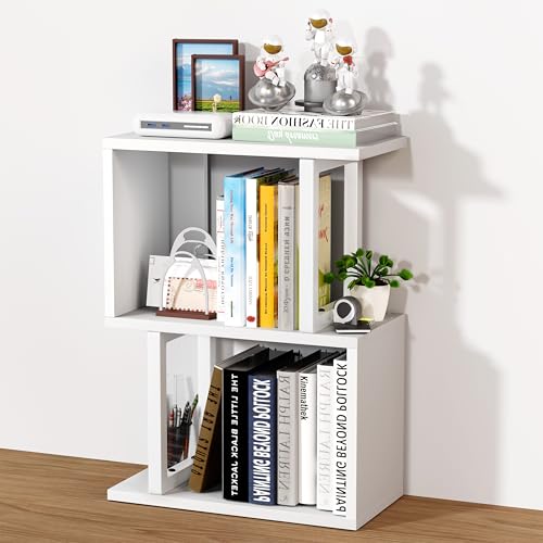 Desk Shelf Organizer, Small Desktop Bookshelf Wood, White | Dorm Desk Hutch, 3-Tier, Desktop Organizer Shelf Storage Unit, for Home, Dorm, Office - color: White