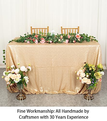 ShiDianYi Matte Gold 70x70-Inch Elegant Sequin Table Cover - Square Table Cloth for Party - color: Matte Gold, size: 70" x 70" (Square)