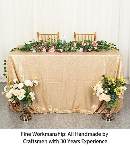 ShiDianYi Matte Gold 70x70-Inch Elegant Sequin Table Cover - Square Table Cloth for Party - color: Matte Gold, size: 70" x 70" (Square)
