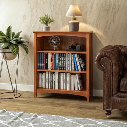 Shaker Style Bookcase - 36"H - Cherry Finish - color: Brown, size: 36"