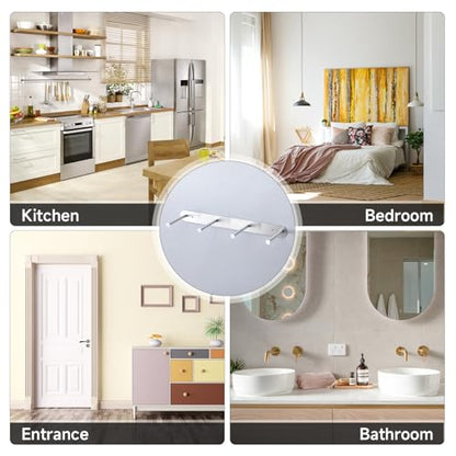Toilet Paper Holder Wall Mount, Extra Toilet Paper Storage Metal, Modern Toilet Paper Organizer for 10 Rolls, Adhesive Toilet Paper Stand for Bathroom Kitchen Washroom (Sliver)