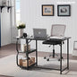Anivia Gaming Computer Desk, Small Home Office Desk with 2 Storage Shelves, 47" Writing Desks Industrial Simple Style Wood Table Metal Frame for PC Laptop Notebook（Black） (47-B) - color: Black Marbling