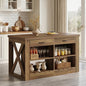 Tribesigns 55" Kitchen Island with Storage Drawers and Shelves, Farmhouse Large Island Table for Kitchen, Dining Room
