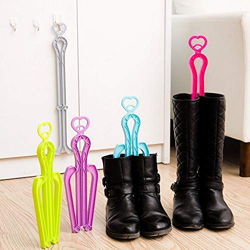 ONEDONE Folding Boot Stands Adjustable Boot Clips for Tall Knee High Shoes - color: Multi-5