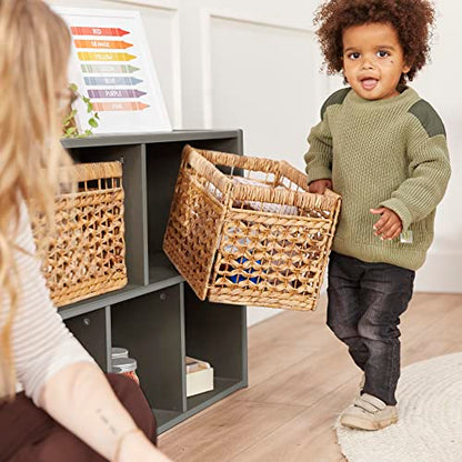 ECR4Kids Streamline 5-Compartment Single-Sided Storage Cabinet, 24in, Kids Furniture, Grey Wash - color: Grey Wash
