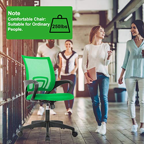 BestOffice Home Office Chair Ergonomic Desk Chair Mesh Computer Chair with Lumbar Support Armrest Executive Rolling Swivel Adjustable Mid Back Task Chair,Green - color: Green, style: pack of 2
