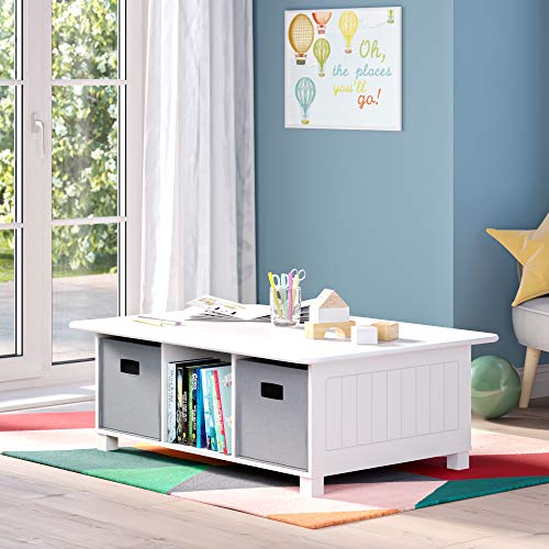 RiverRidge Folding Storage Bins - 2-pack of 10in Tall Gray Cubes | Fabric Bins, Set of 2 Storage Cubes, Cut-out Handles, Playroom Closet Organizer, Collapsible Cubby with Bottom Board Insert - color: 2 Gray 10in H Bins
