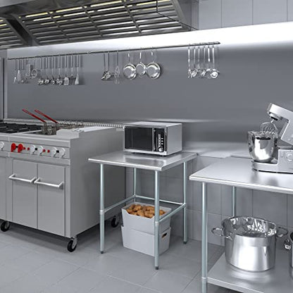 30 in. x 30 in. Open Base Stainless Steel Work Table | Residential & Commercial | Food Prep | Heavy Duty Utility Work Station | NSF - size: 30 in. Length x 30 in. Width