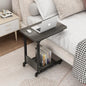 TigerDad Adjustable Height C Table Sofa Side Bedside Table with Wheels, Hospital Bed Table Rolling Tray with Storage, Mobile Computer Desk Laptop Table for Home Use,Gray - color: Grey