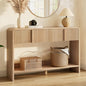 AMERLIFE 45" Fluted Entryway Console Table with 2 Drawers and Open Shelf | Modern Entryway Table, Rounded Edges, Wood Sofa Table for Hallway, Foyer, Behind Couch, Living Room, Natural Oak - color: Natural Oak - Fluted Panel, size: 45"