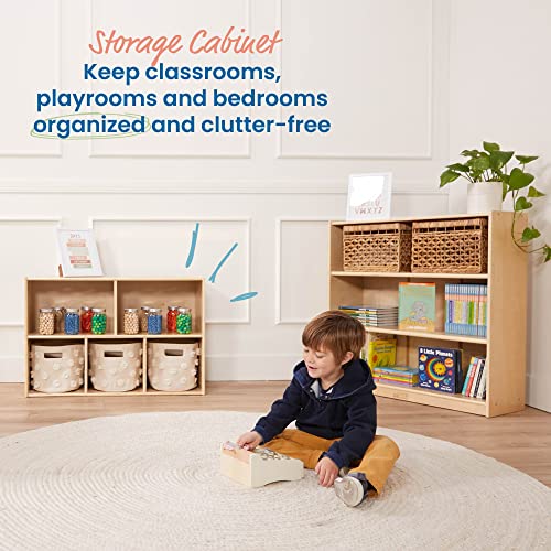 ECR4Kids Streamline 5-Compartment Storage Cabinet, 24in, Classroom Furniture, Natural - color: Natural