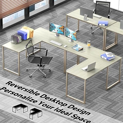 SHW Mission 48 x 48 Inches L-Shape Home Office Computer Desk, Maple - color: Maple, size: 48-Inch L-Shaped