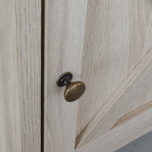 Rainbow Sophia Nightstand, Farmhouse Bedside Table with Cabinet and Shelves, 18 x 18 x 24 Inches, White Oak - color: White Oak