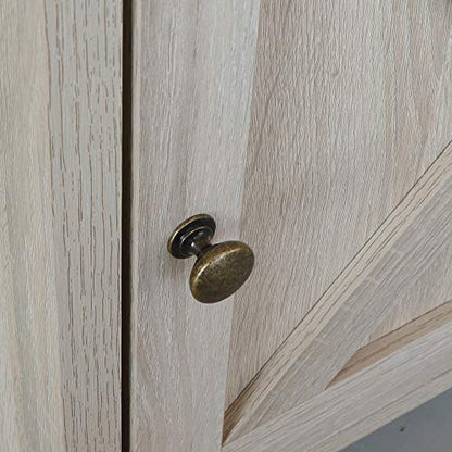 Rainbow Sophia Nightstand, Farmhouse Bedside Table with Cabinet and Shelves, 18 x 18 x 24 Inches, White Oak - color: White Oak