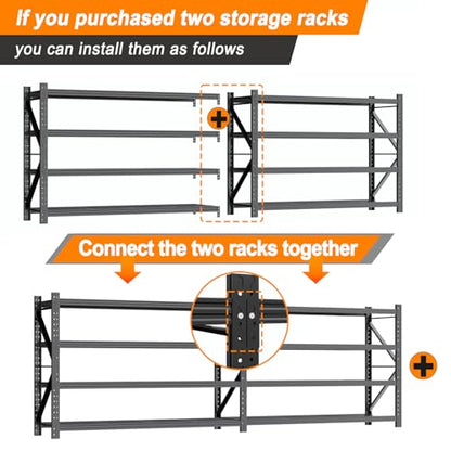 Garage Shelves Heavy Duty 67" W Metal Garage Shelving Unit High Load Capacity Industrial Storage Shelves for Garage Warehouse Basement - size: 64.5"H"67"W 21.6"D