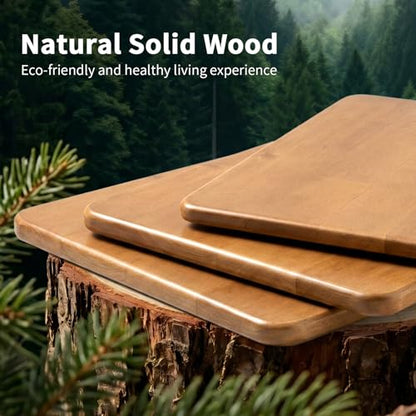 Small Bedside Table with Charging Station, Rolling Side Table with Wheels, Small Nightstand with Drawer Storage for Bedroom - Natural Solid Wood - color: Natural Wood