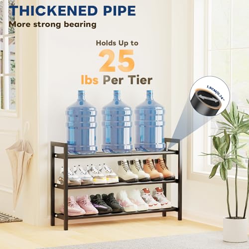 Mavivegue 18-33” Expandable Shoe Rack for Closet, 3-Tier Shoe Organizer, Adjustable Shoe Rack for Front Door Entrance, Entryway - size: 3 Tier,19-33"