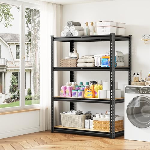DurayLoly 4-Tier Storage Shelves, 1604LBS Adjustable Pantry Shelves, Metal Shelving Unit for Kitchen, Pantry, Closet, Laundry, Garage, 15.76" D × 31.56" W × 48.06" H - size: 48.06"H × 31.56"W × 15.76"D