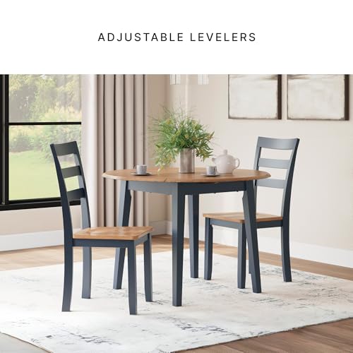 Signature Design by Ashley Gesthaven Solid Wood Frame Dining Chair, Set of 2, Blue/Natural - color: Light Brown & Blue