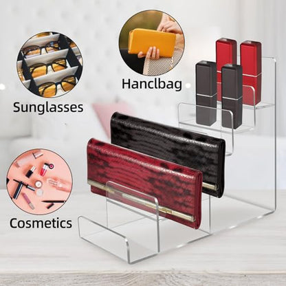 Acrylic Wallet Display Stand Purse Handbag Organizer, Clear Jewelry Riser Display Stand Purse Display Rack, Acrylic Display Shelf for Cosmetic Perfume Jewelry Sunglasses Handbag (4 Tier) - size: 1PCS-4 Tier