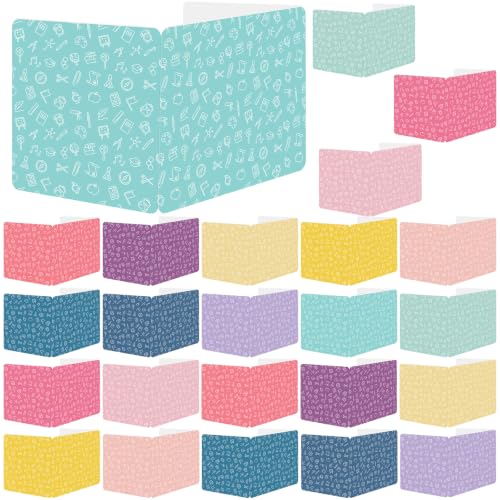 gisgfim 24 Pack Privacy Shields for Student Colorful Motivational Desk Dividers Durable Privacy Folders Testing Divider Shield Study Board Panel Partition for Classroom Teacher Back to School Supplies - style: Bright Pastel