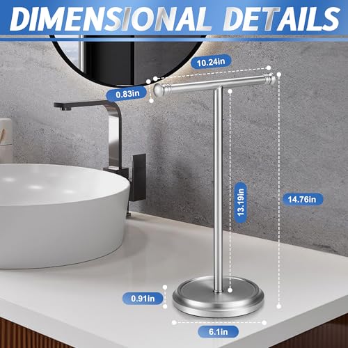 Hand Towel Holder Stand, Free Standing Towel Rack Stand with Stainless Steel Base, Rust-Proof Towel Bar for Bathroom Kitchen Countertop (Brushed Nickel) - color: Brushed Nickel