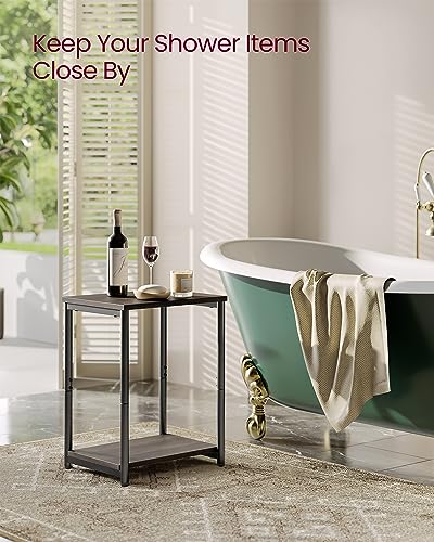 VASAGLE Side Tables Set of 2, Small End Table, Nightstand for Living Room, Bedroom, Office, Bathroom, Chestnut Brown and Classic Black ULET272B74 - color: Chestnut Brown + Classic Black
