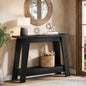 Tribesigns 41.3" Farmhouse Console Table, 2-Tier Wooden Entryway Table with Storage, Rustic Narrow Behind Couch for Living Room, Hallway, Foyer,Natural - color: Black