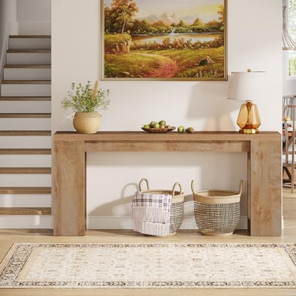 Tribesigns 70.9-Inch Extra Long Console Table, Farmhouse Wood Sofa Table Behind Couch, Narrow Entryway Accent Table for Living Room, Hallway, Entrance, Foyer, Light Oak Brown - color: Light Brown