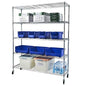 5-Tier Shelf, Adjustable Wire Metal Rack Shelving, Heavy Duty Standing Storage Shelves, Garage, Kitchen, Office, Bathroom, Shelfs Easy Assembly, 59" W x 18" D x 71" H Wheels, Chrome - color: Chrome, size: 5-tier 59.06"W x 17.72"D x 70.87"H Wheels
