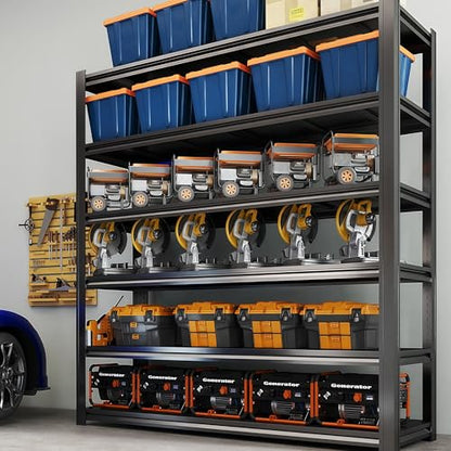 84"H Garage Shelving Heavy Duty Storage Shelves 6000 LBS Adjustable Metal Shelving Uints and Storage for Garage,Warehouse,School,Commercial,Business,62 "W x 24 "D x 84 "H (6T 84*62*24) - size: 6T 62 "W x 24 "D x 84 "H