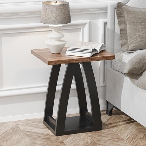 FROMJBEST End Table Set of 2, Side Table Living Room,Nightstand Black&Brown | Sofa Side Table with Shelf, Nightstands Set of 2, Modern End Table for Living Room, Bedroom - color: Brown&black, size: 2