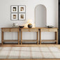 Nathan James Beacon Wooden Sofa Console Table with Drawers, Bohemian Entryway Table, Hallway Table with Seagrass Shelf, Light Brown, Set of 3 - color: Beacon Light Brown/Seagrass, size: Set of 3