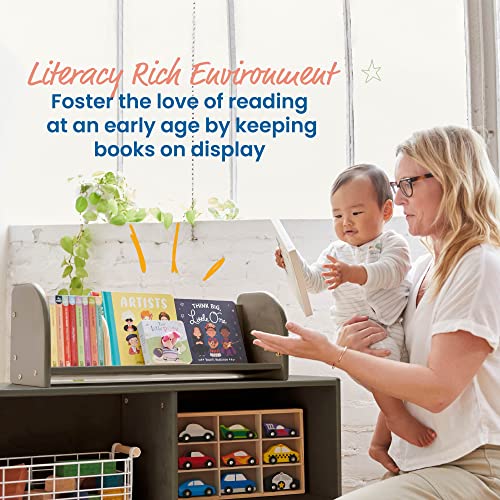 ECR4Kids Adjustable Forward-Facing Tabletop Book Display, Children's Furniture, Grey Wash - color: Grey Wash