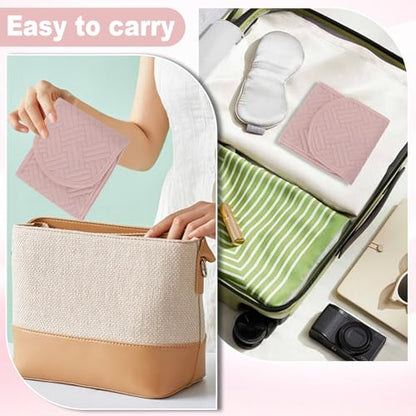 Travel Jewelry Organizer Roll – Foldable Jewelry Storage Bag for Rings, Necklaces, Earrings & Bracelets, Portable Mini Soft Pink Travel Jewelry Case for Women